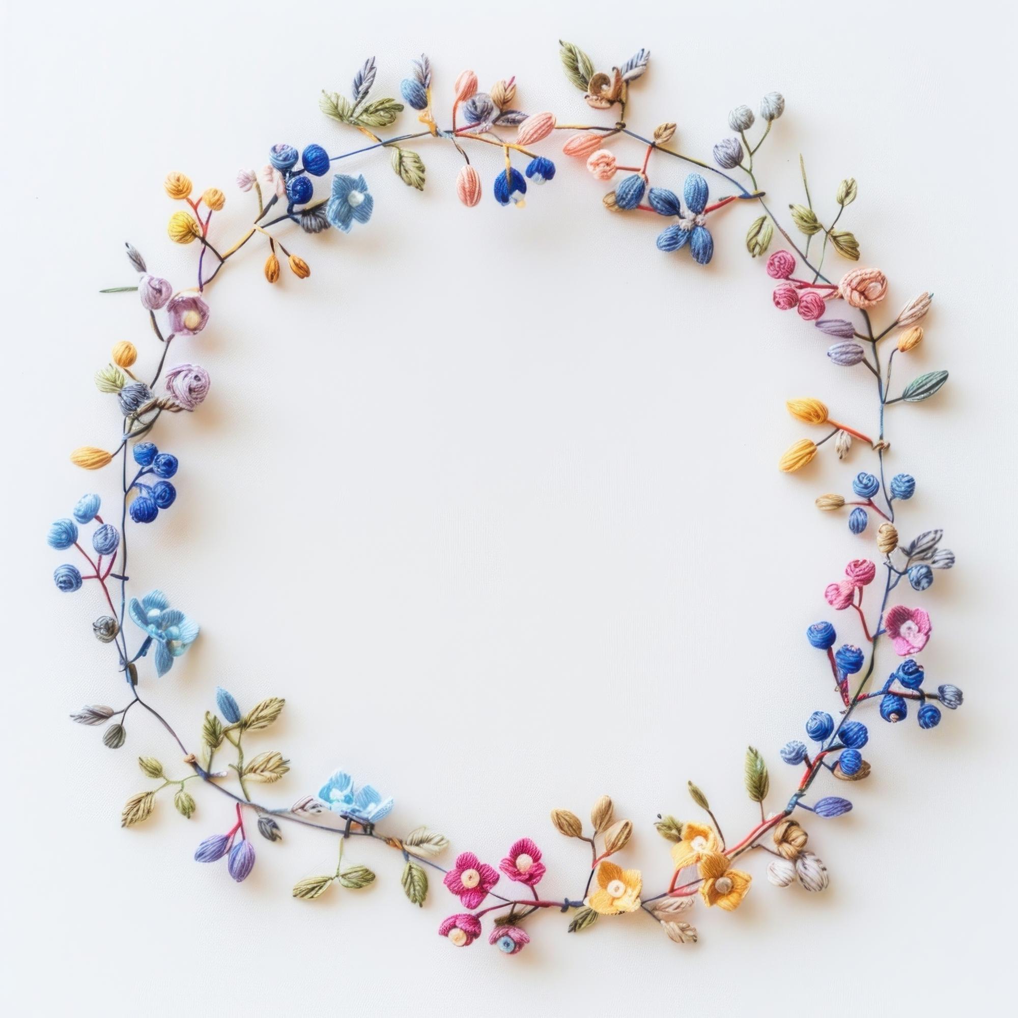 Delicate botanical hoop embroidery